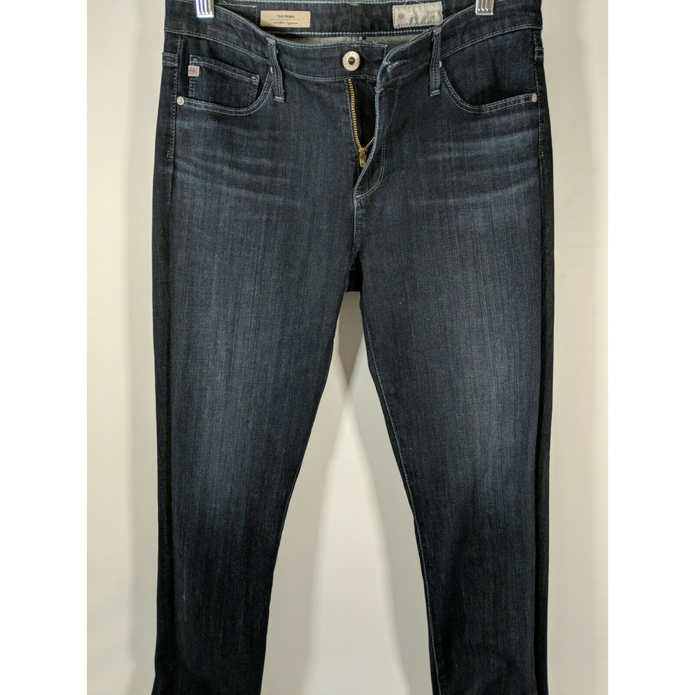 AG Adriano Goldschmied The Prima Mid-Rise Cigarette Stretch Blue Jeans Size 28